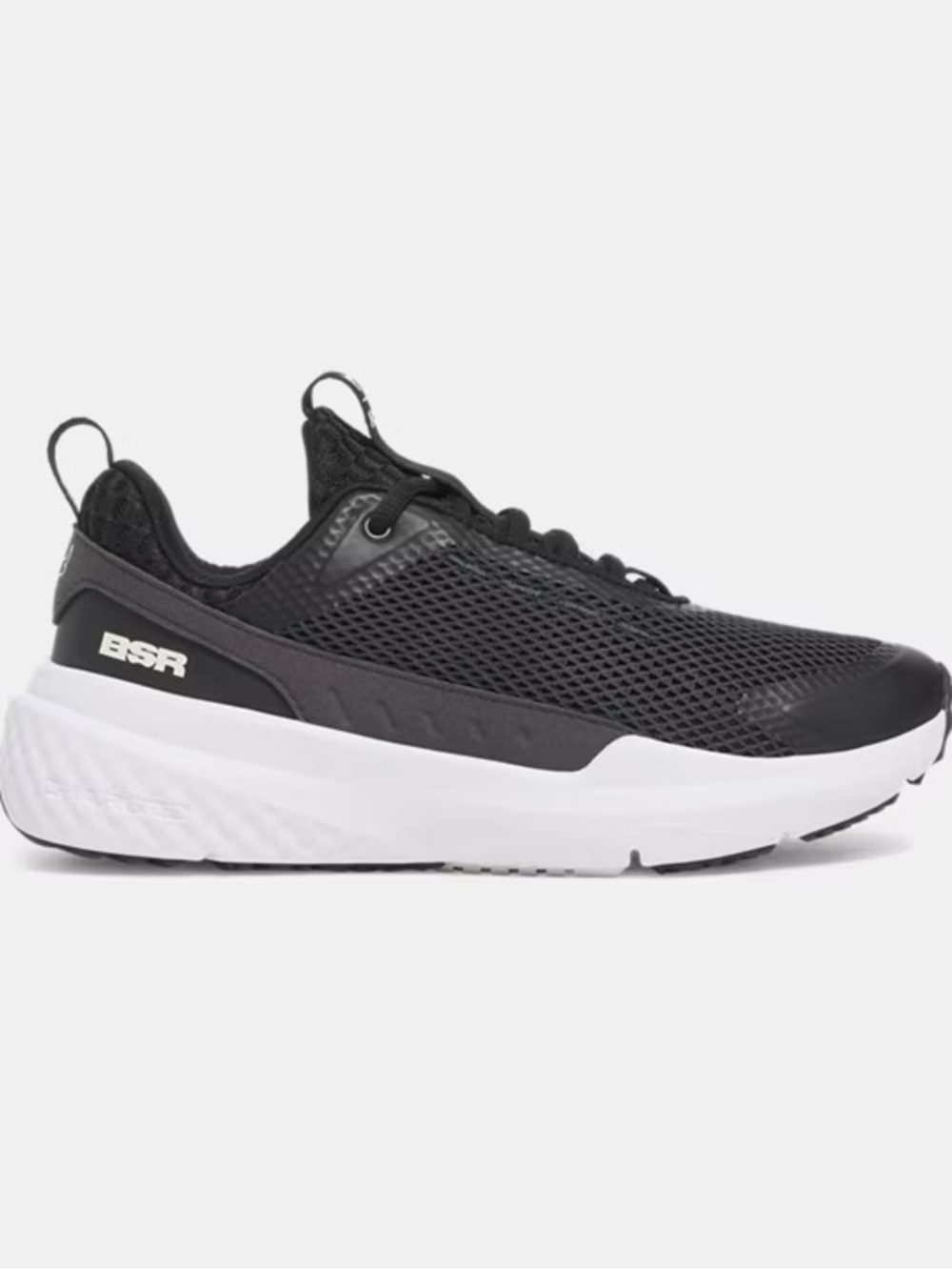 Under Armour Project Rock BSR 5 Black Mesh Athletic Sneakers with White Sole